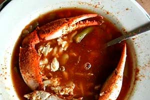 bowl of crab soup
